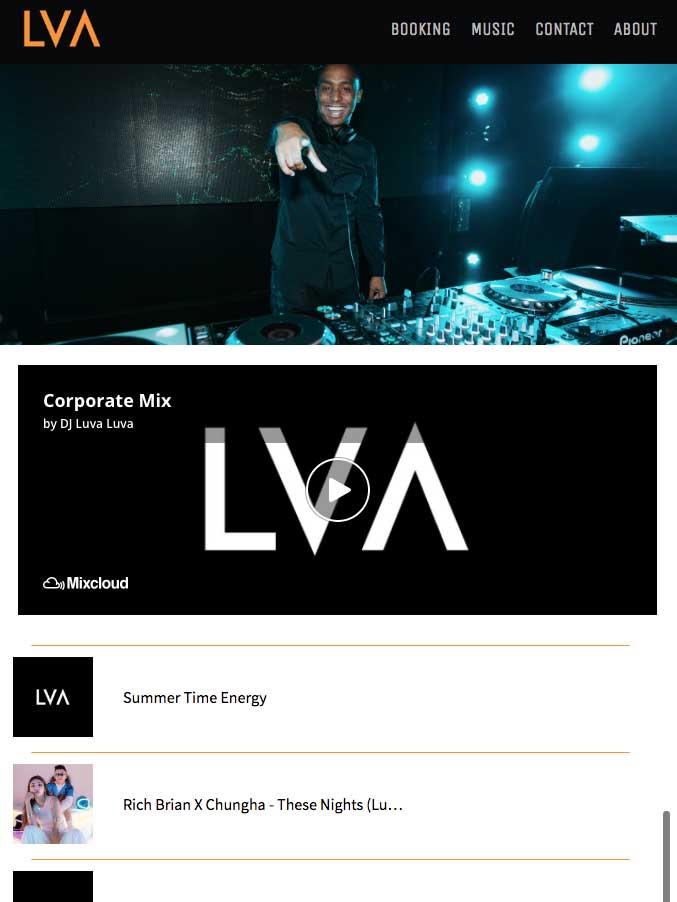 DJ Luva Luva Homepage