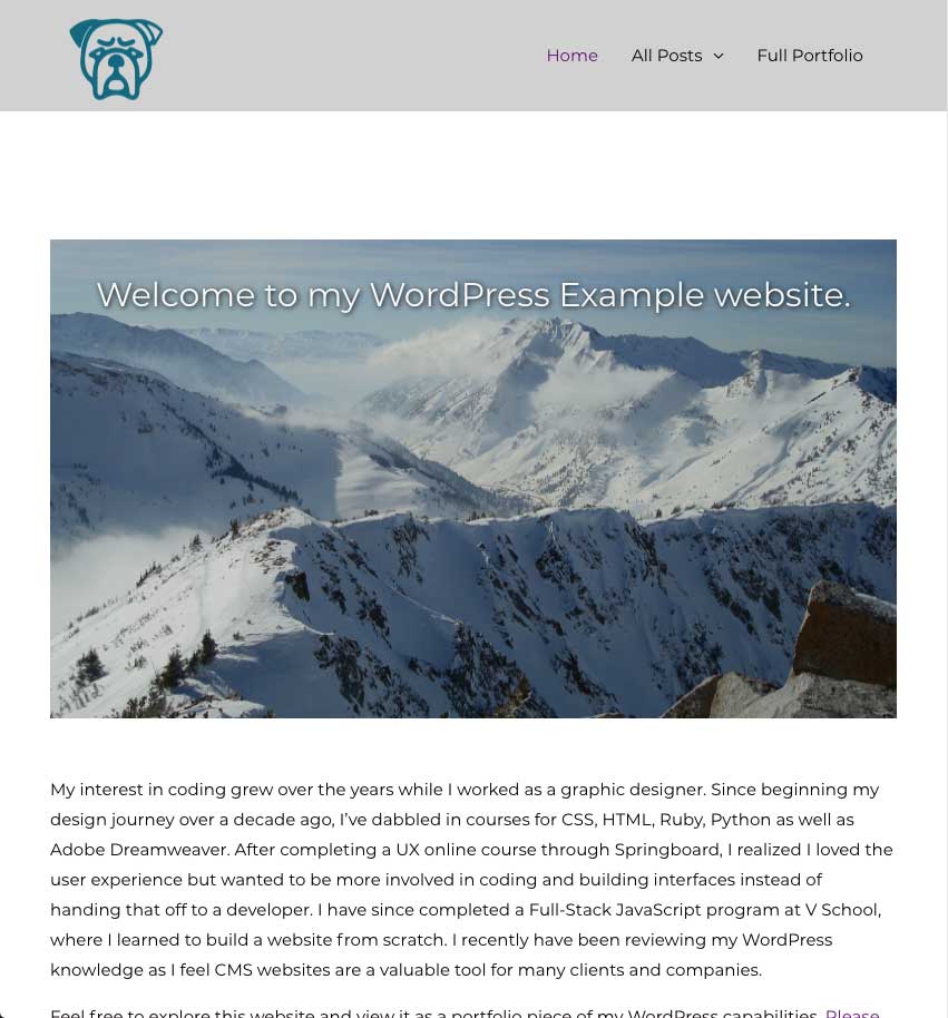 Wordpress Exemplar Sample Page
